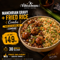 Veg Manchurian Gravy & Fried Rice Combo Bowl ( 650ml box ) 2 Person