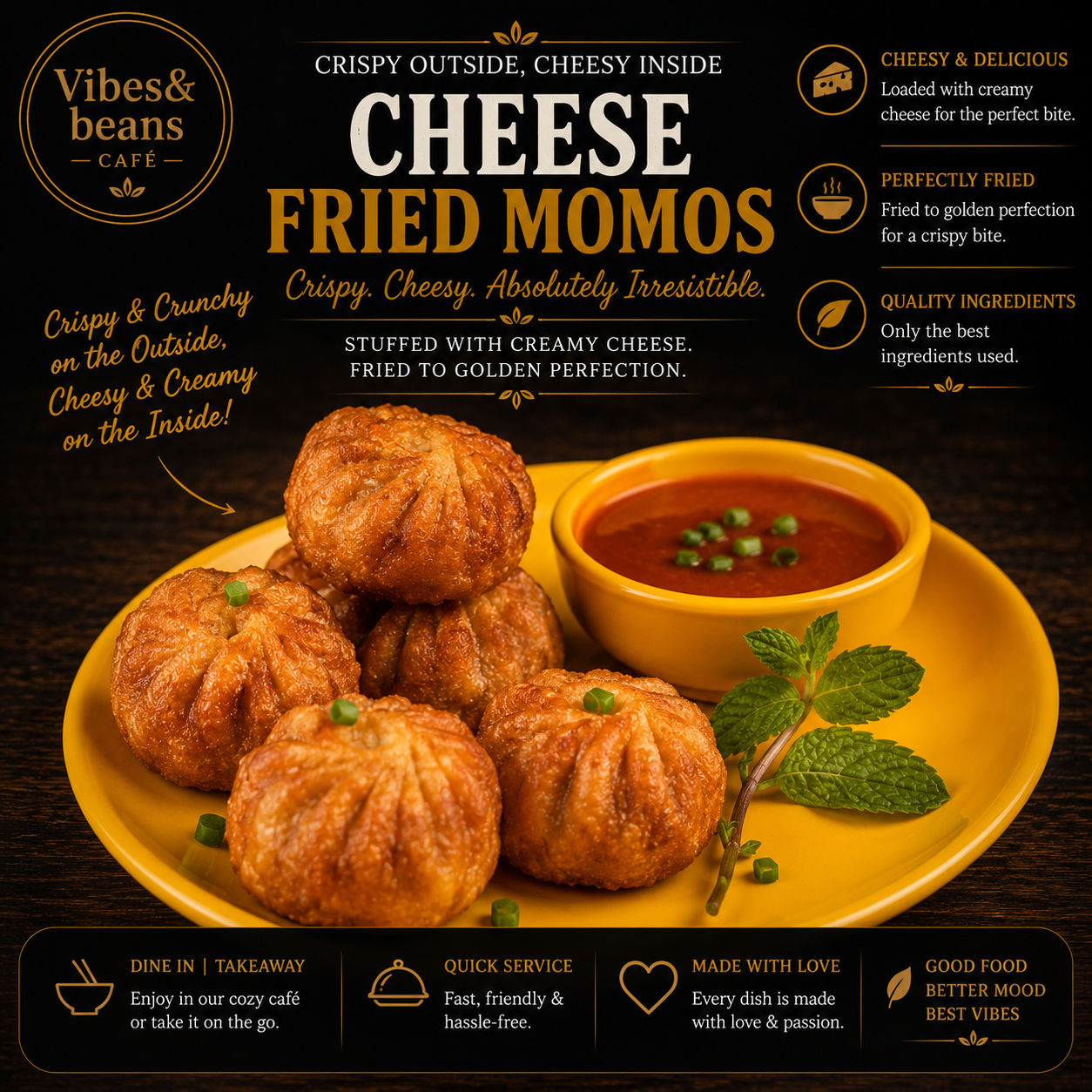 Cheese Fried Momos – 8 Pc