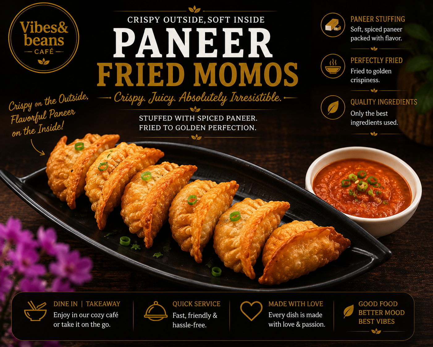 Paneer Fried Momos - 8pc